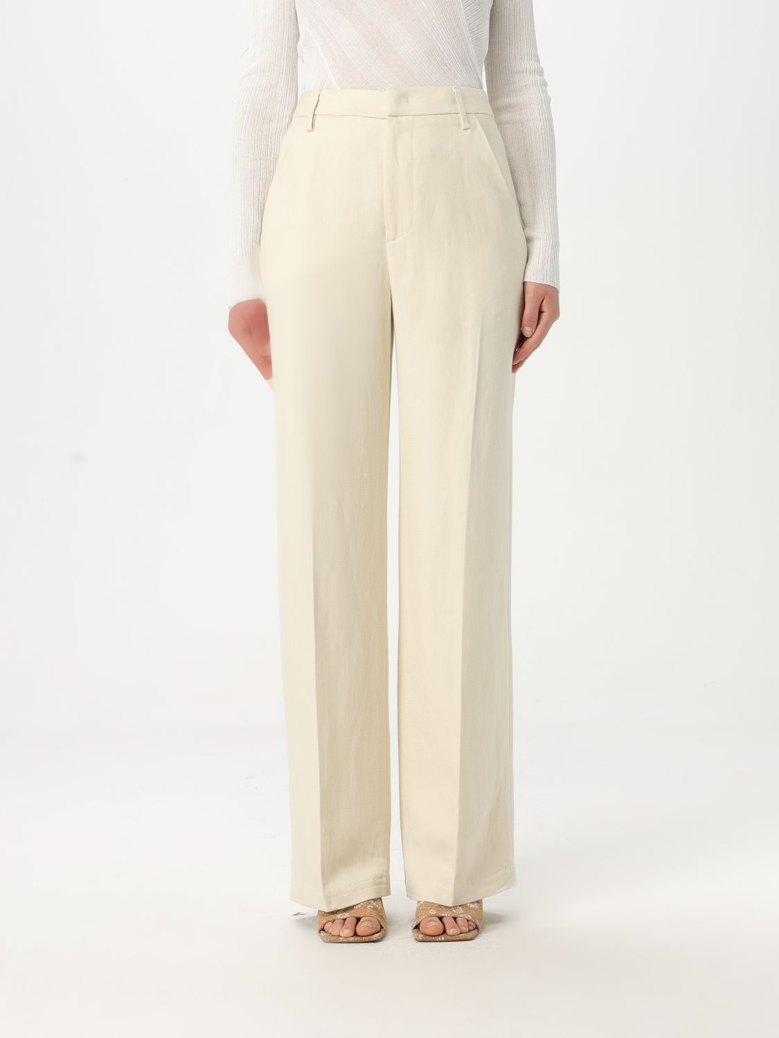 Jeans Woman color Yellow Cream