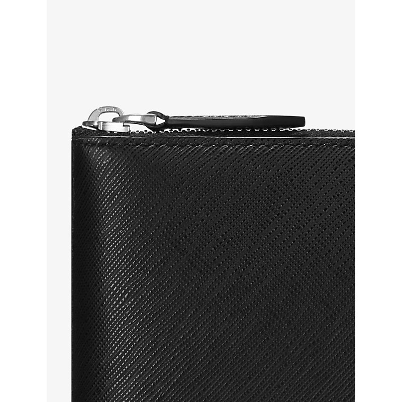 Black Sartorial Logo-Embellished Leather Laptop Case