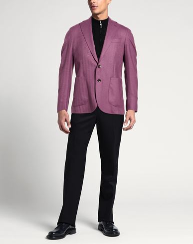 Man Blazer Purple Size 36 Virgin Wool, Silk, Cashmere, Elastane