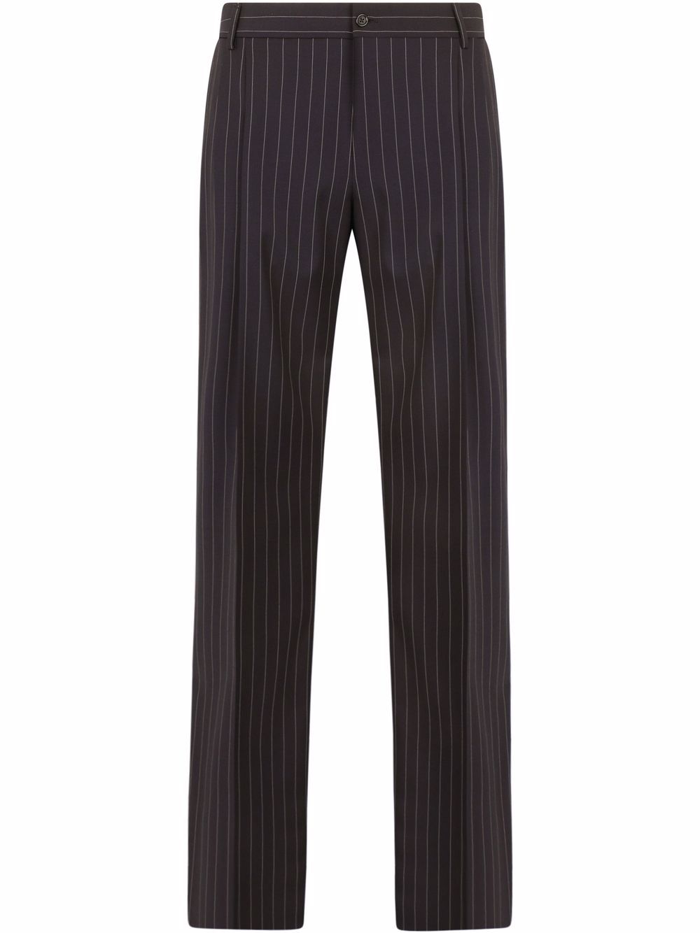 Pinstripe straight leg trousers - Black