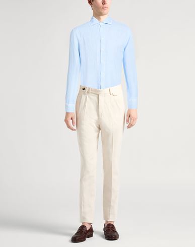 Man Shirt Light blue Size XXL Linen