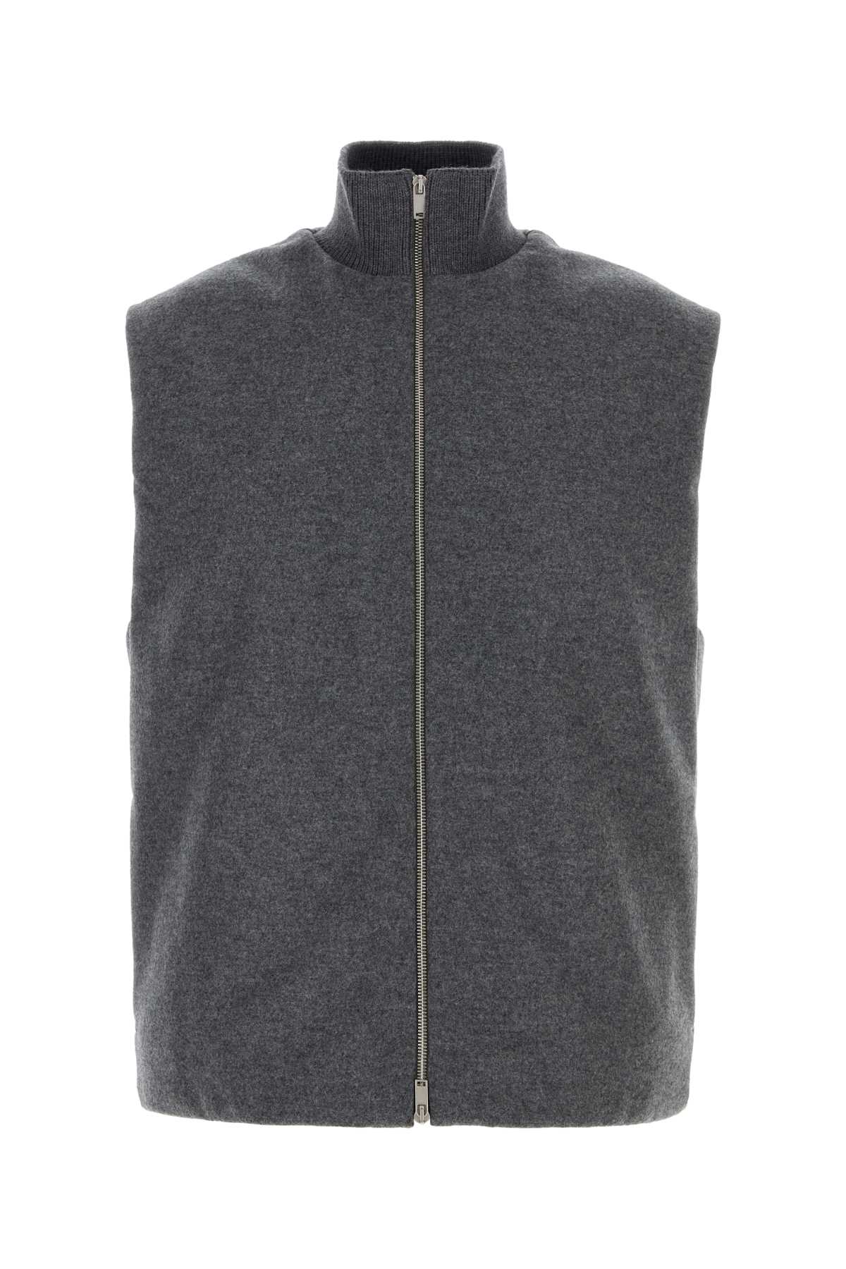 Dark Grey Wool Sleeveless Jacket