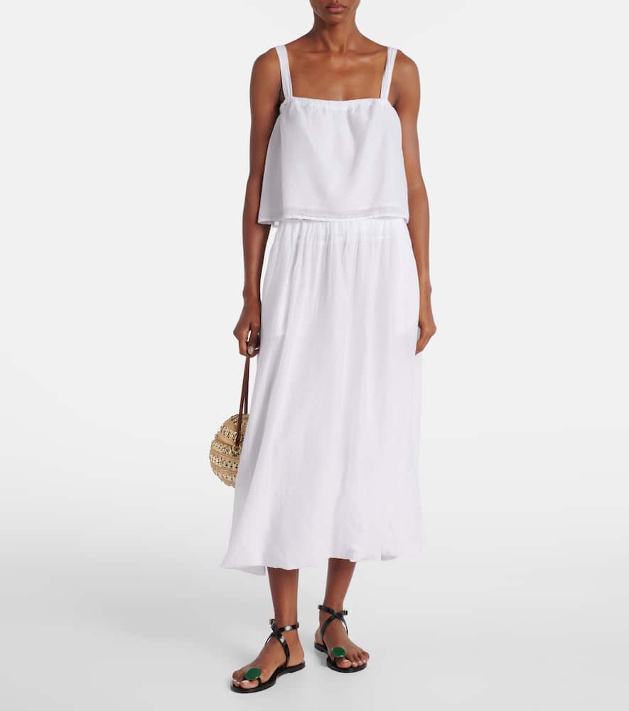 Ines cotton and silk voile maxi skirt