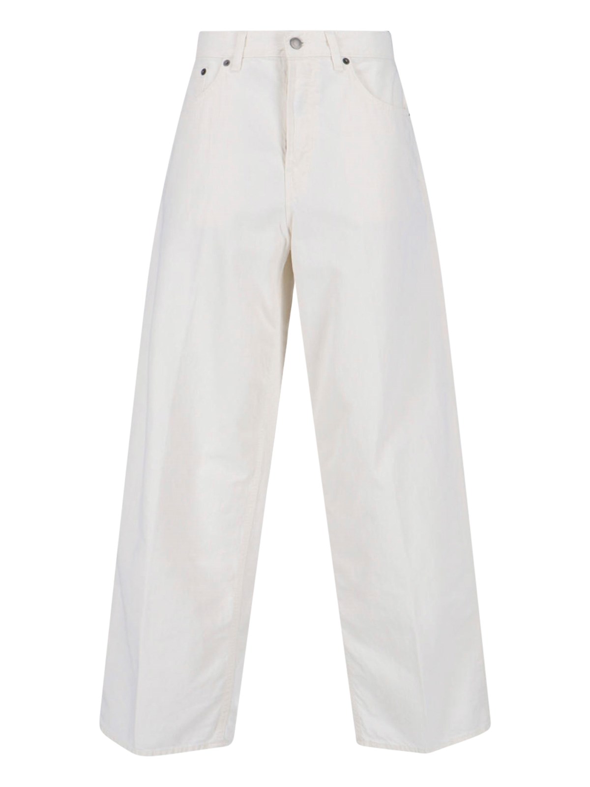 Wide Cotton And Linen Jeans