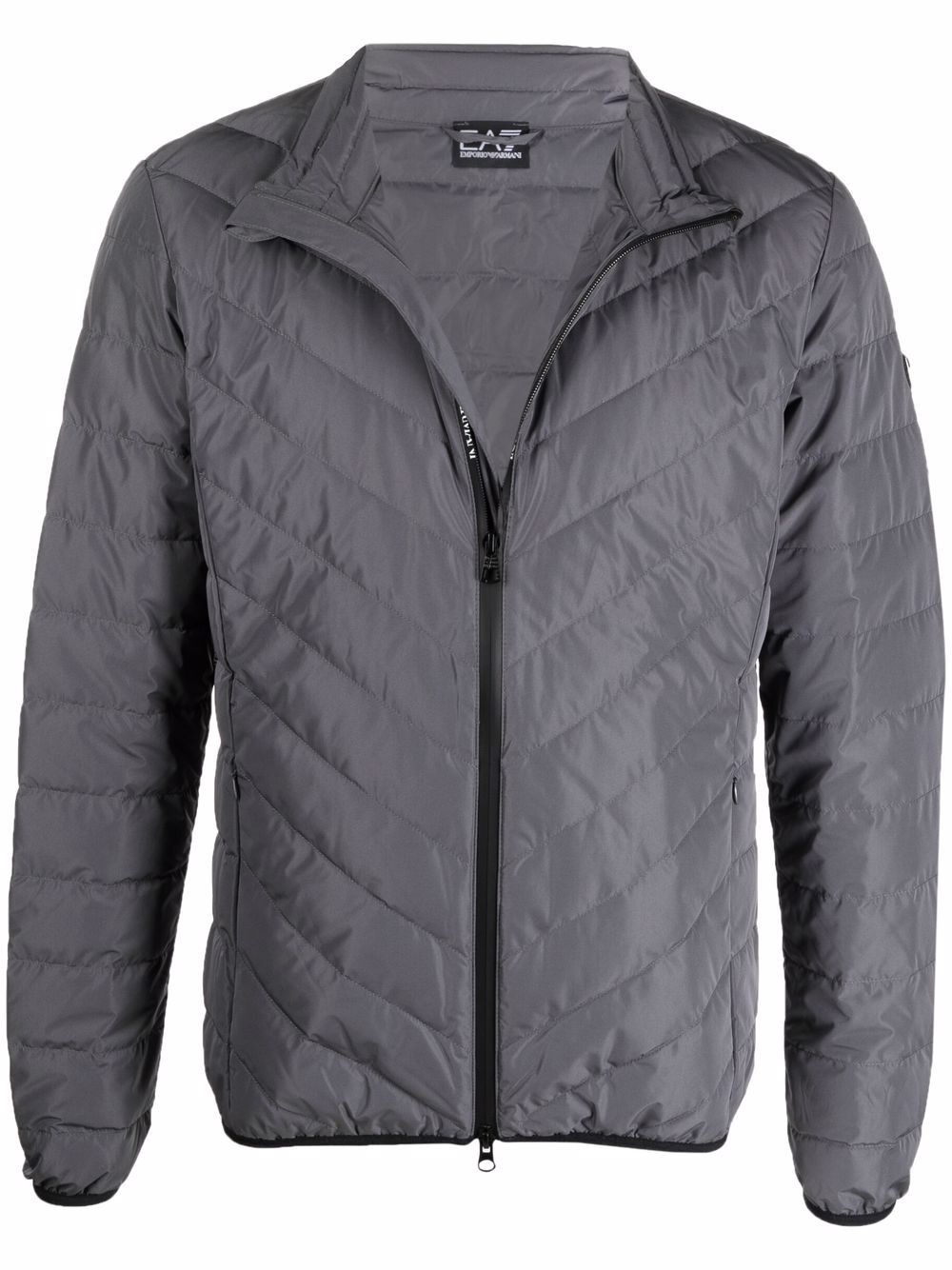 High-neck zip-up padded jacket - Grey