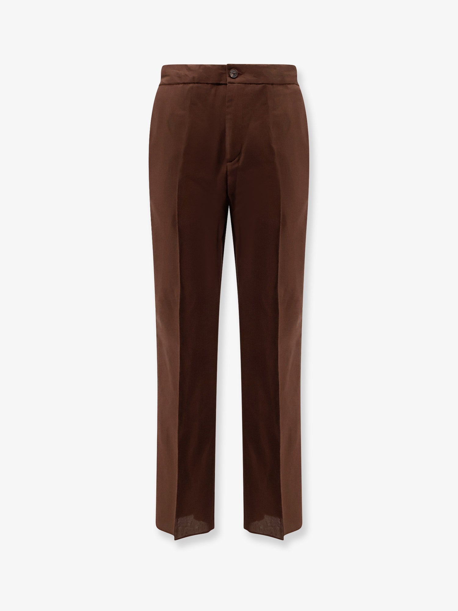 Linen Viscose Trousers — Brown