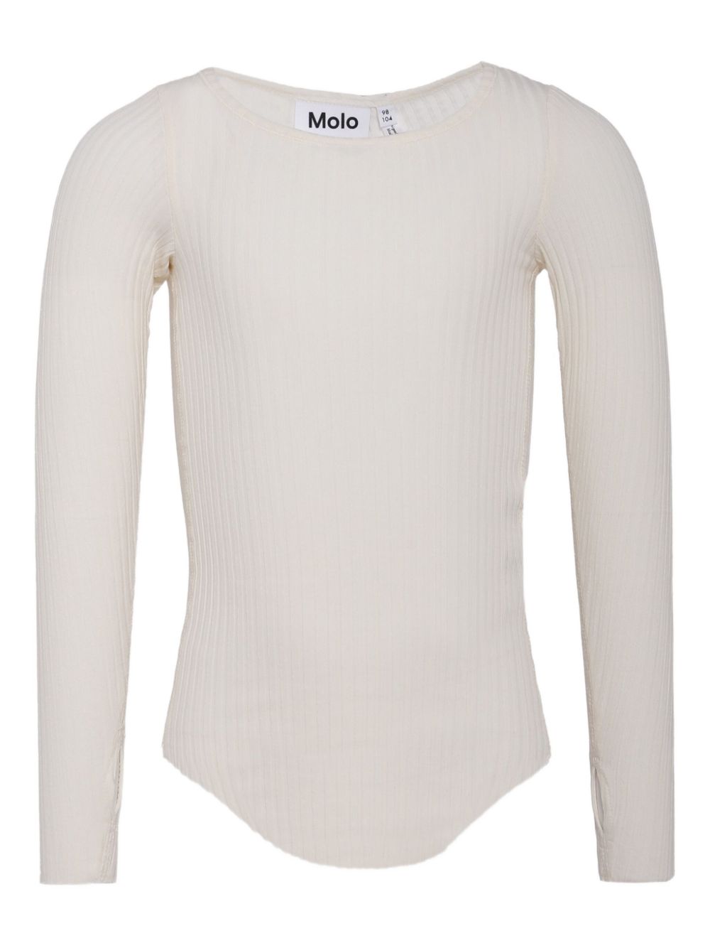 Fine-ribbed long-sleeve body - Neutrals