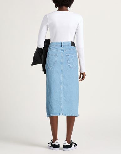 Woman Denim skirt Blue Size 27 Cotton, Recycled cotton, Elastane