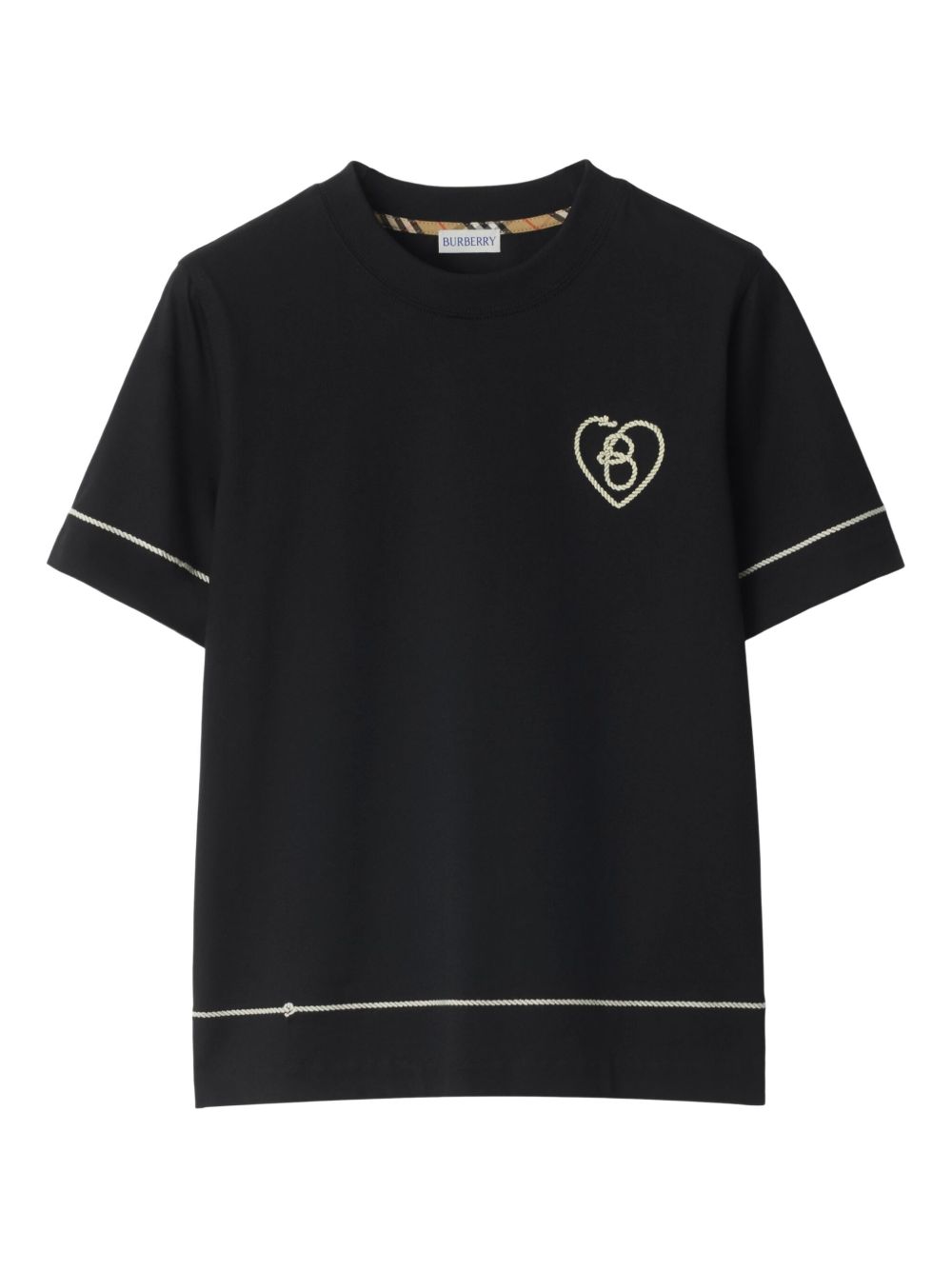 B Heart-logo cotton T-shirt - Black