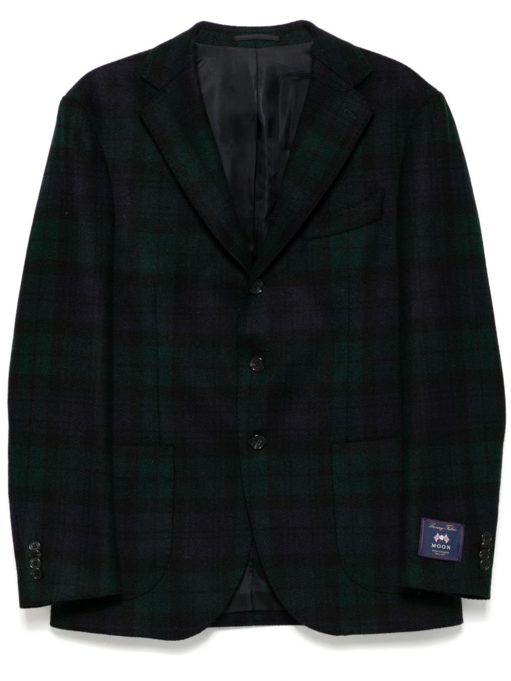 Plaid single-breasted blazer - Green