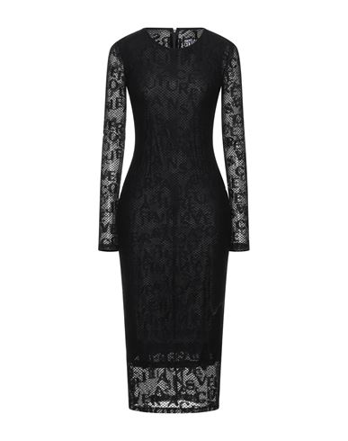Woman Midi dress Black Size 10 Cotton, Polyamide, Elastane