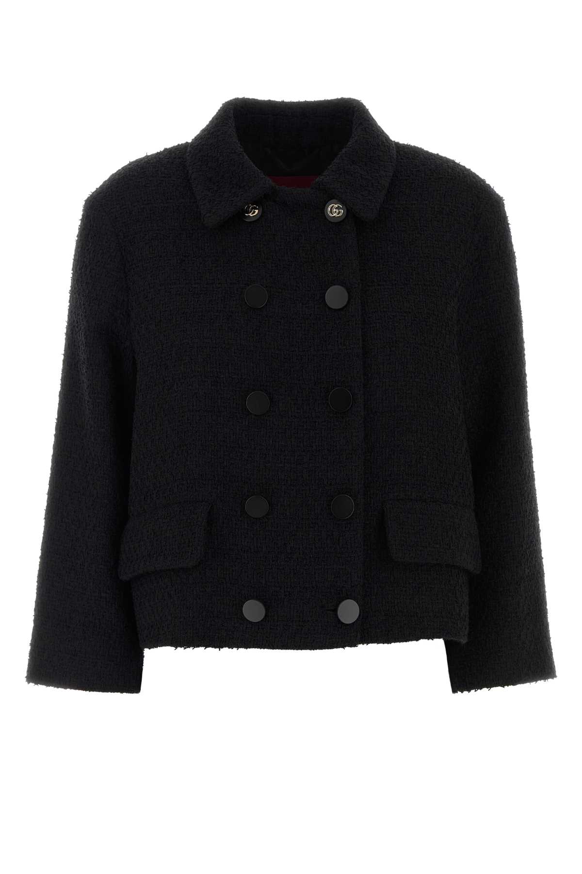 Wool Tweed Double-Breasted Blazer