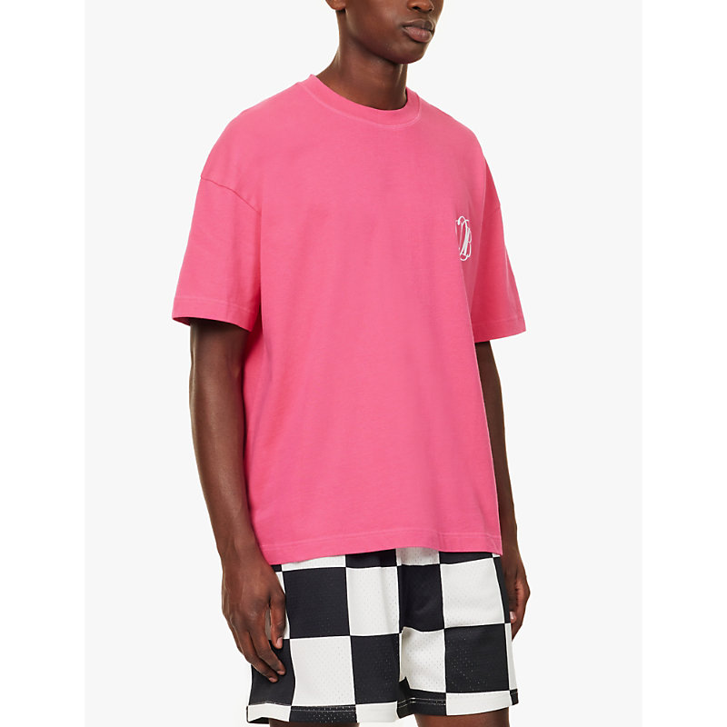 Mens Pink Hotel Logo-print Cotton-jersey T-shirt