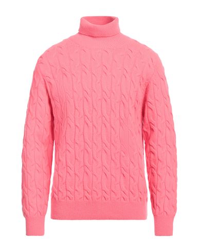 Amaranto Man Turtleneck Fuchsia Size L Wool, Cashmere