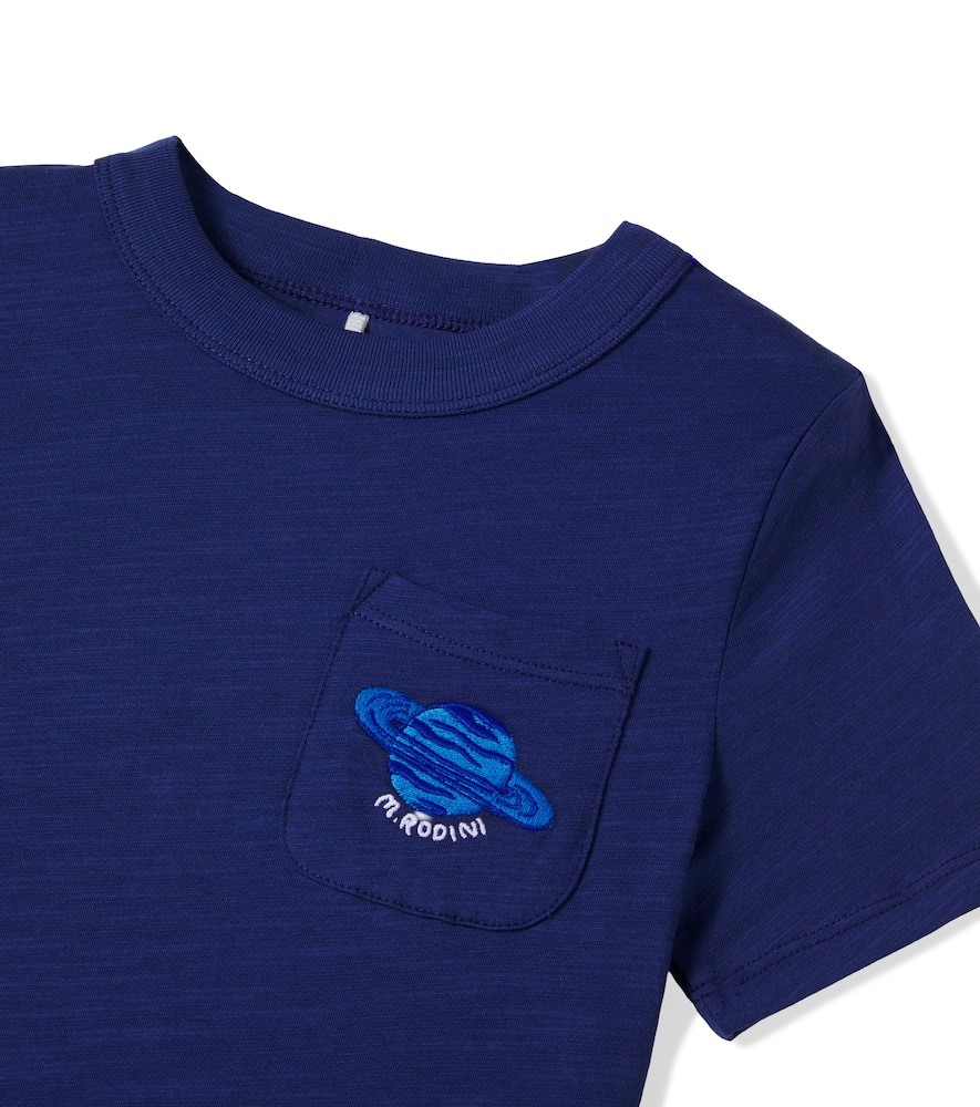 Embroidered cotton jersey T-shirt