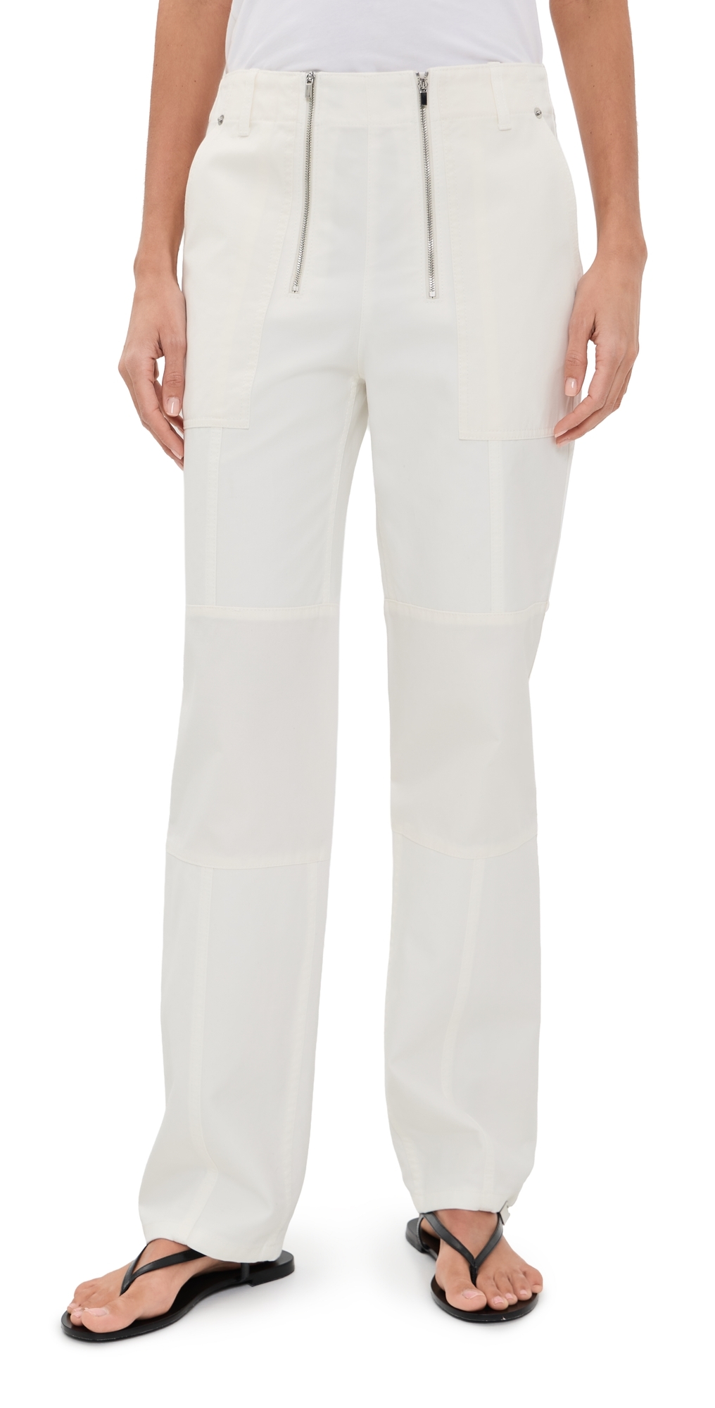 Patchwork Twill Cargo Fischer Jeans White