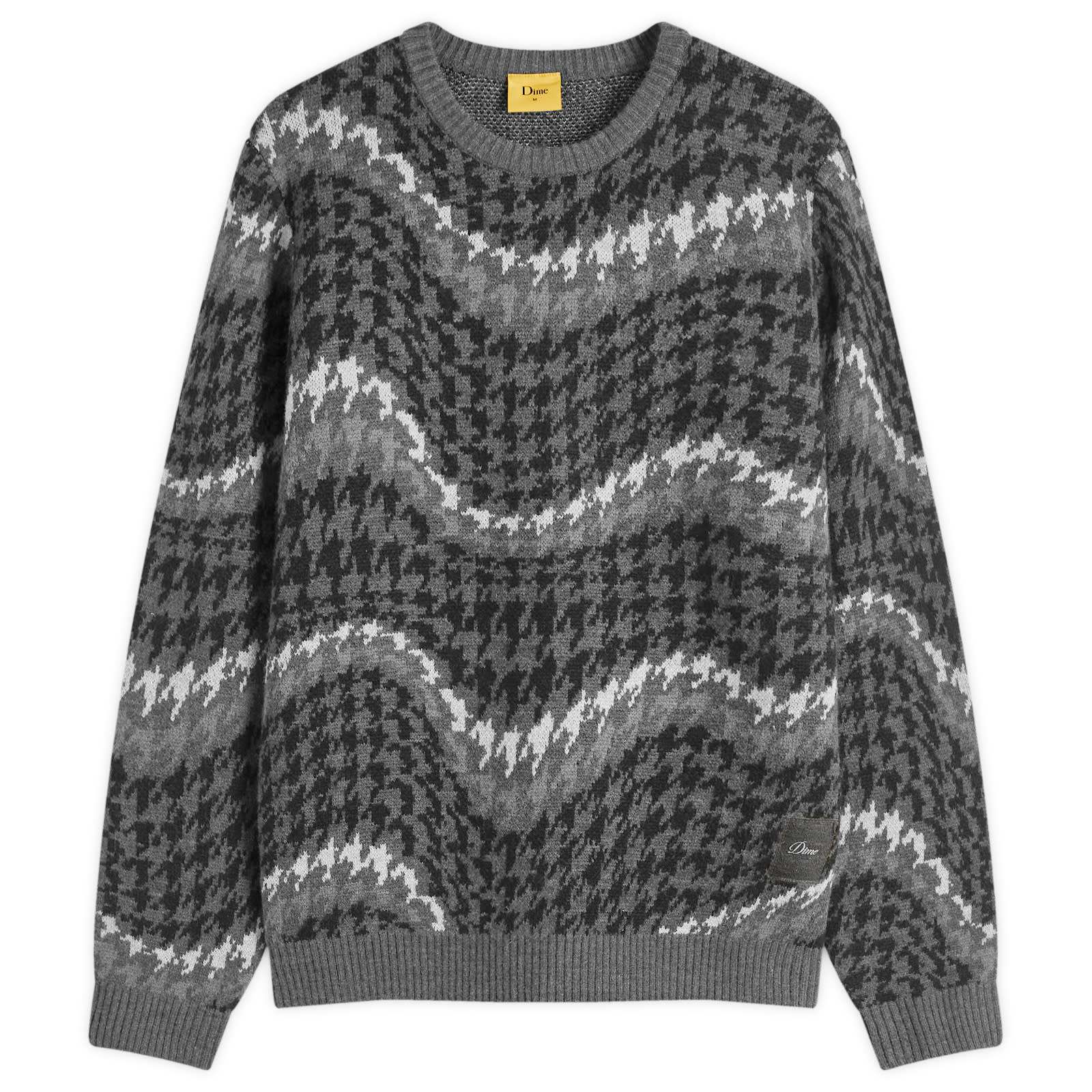 Men's Houndstooth Knit Sweater in Coal