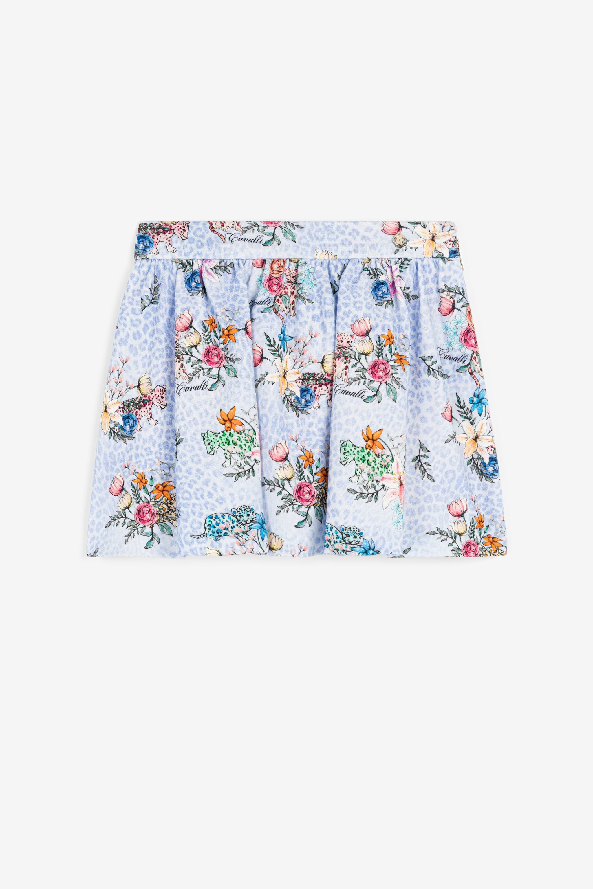 Jaguar And Flower-print Pleated Skirt - Female Baby Girls (6m