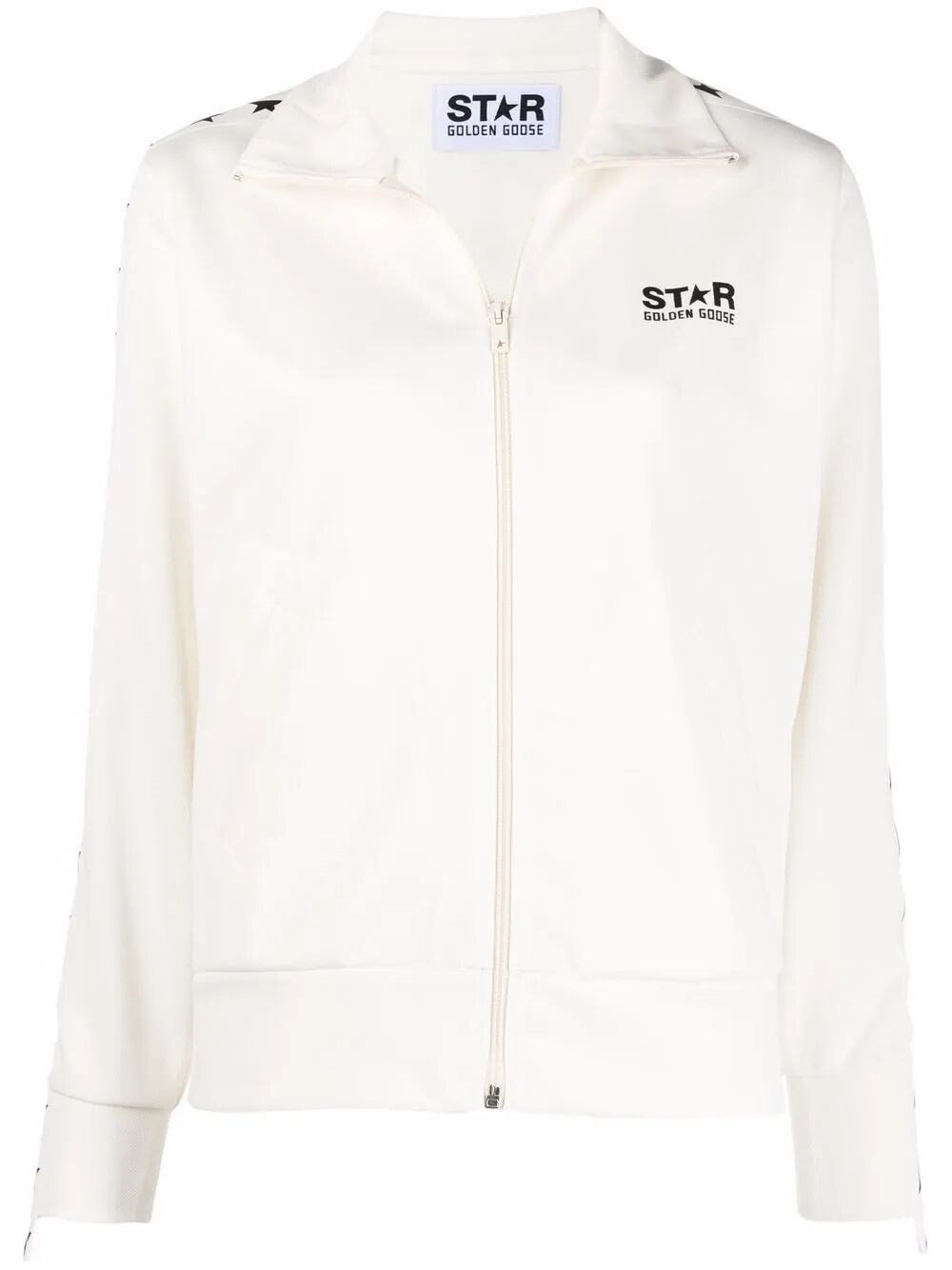 Zipped Sweatshirt With Grosgrain Strip And Stars