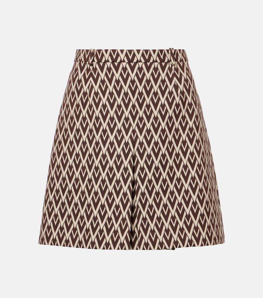 Toute La V wool jacquard miniskirt