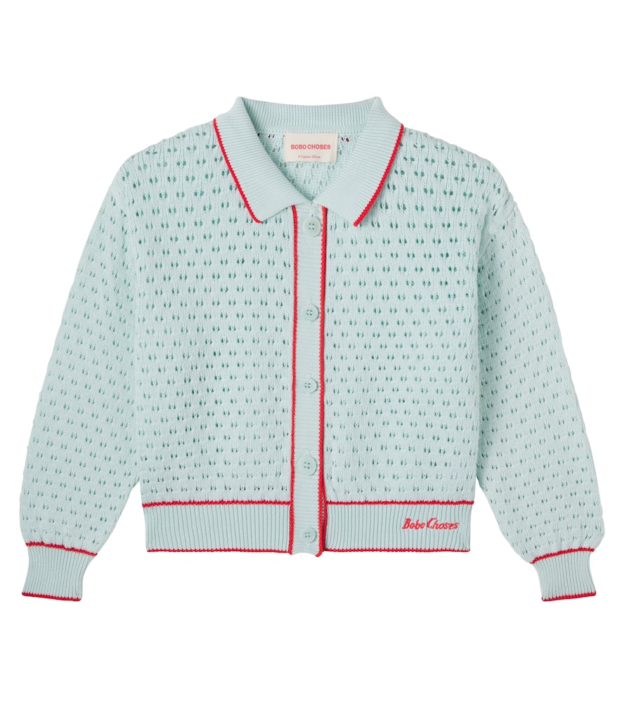Pointelle cotton cardigan