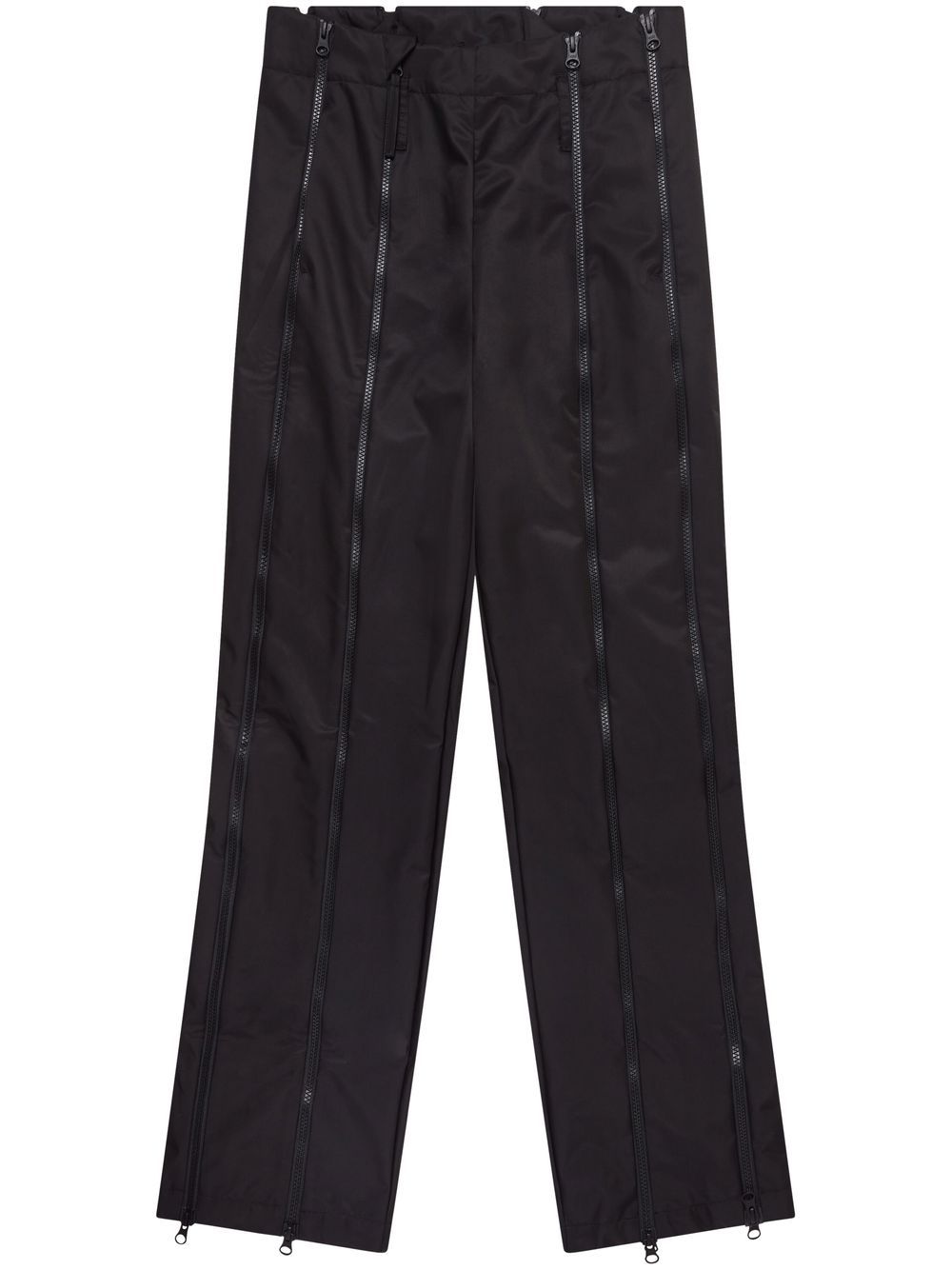 Zip-embellished straight-leg trousers - Black