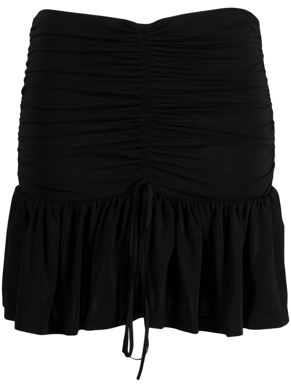 High-waisted gathered-detail skirt - White