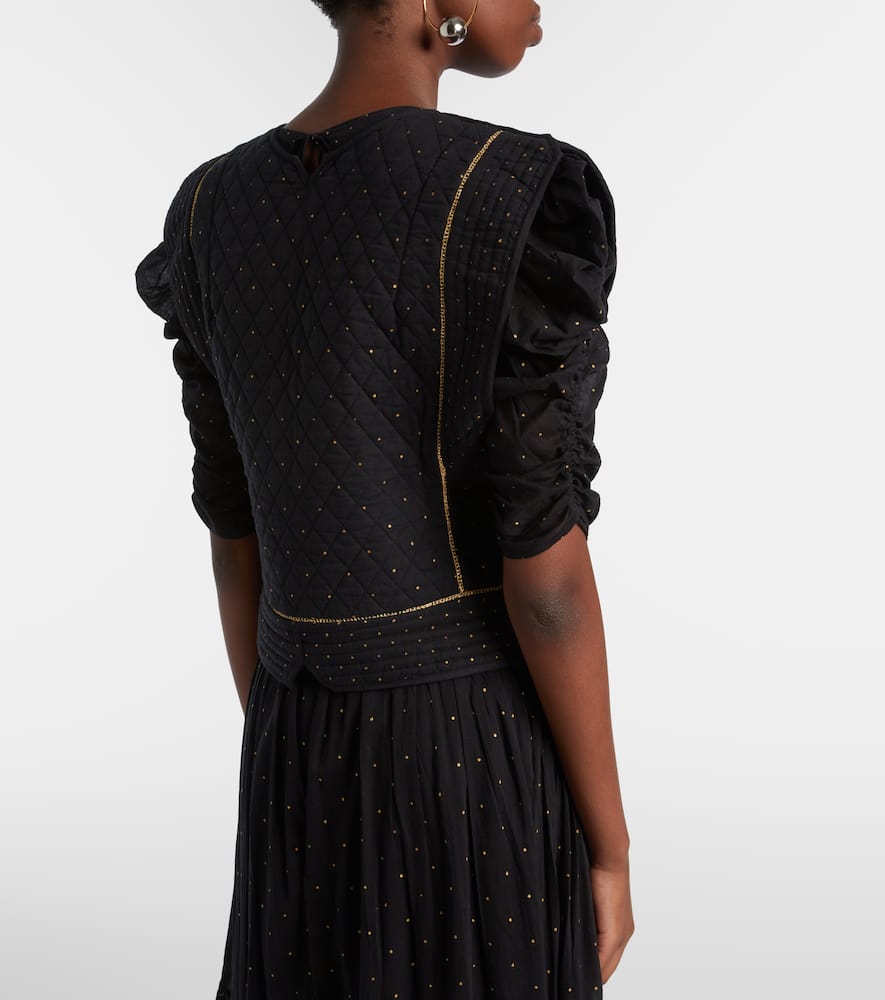Volana embellished cropped cotton vest