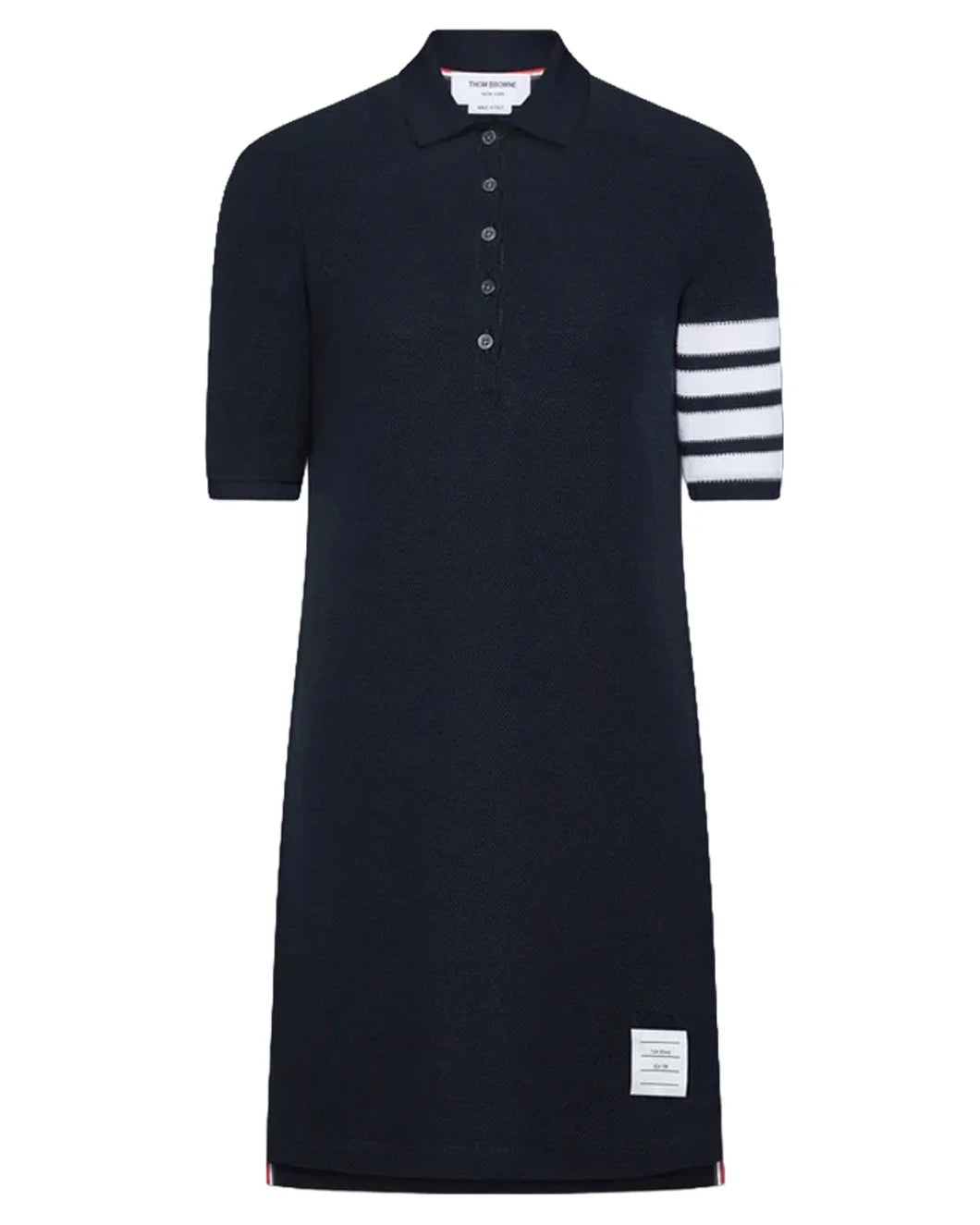 Textured Pique 4-Bar Polo Dress