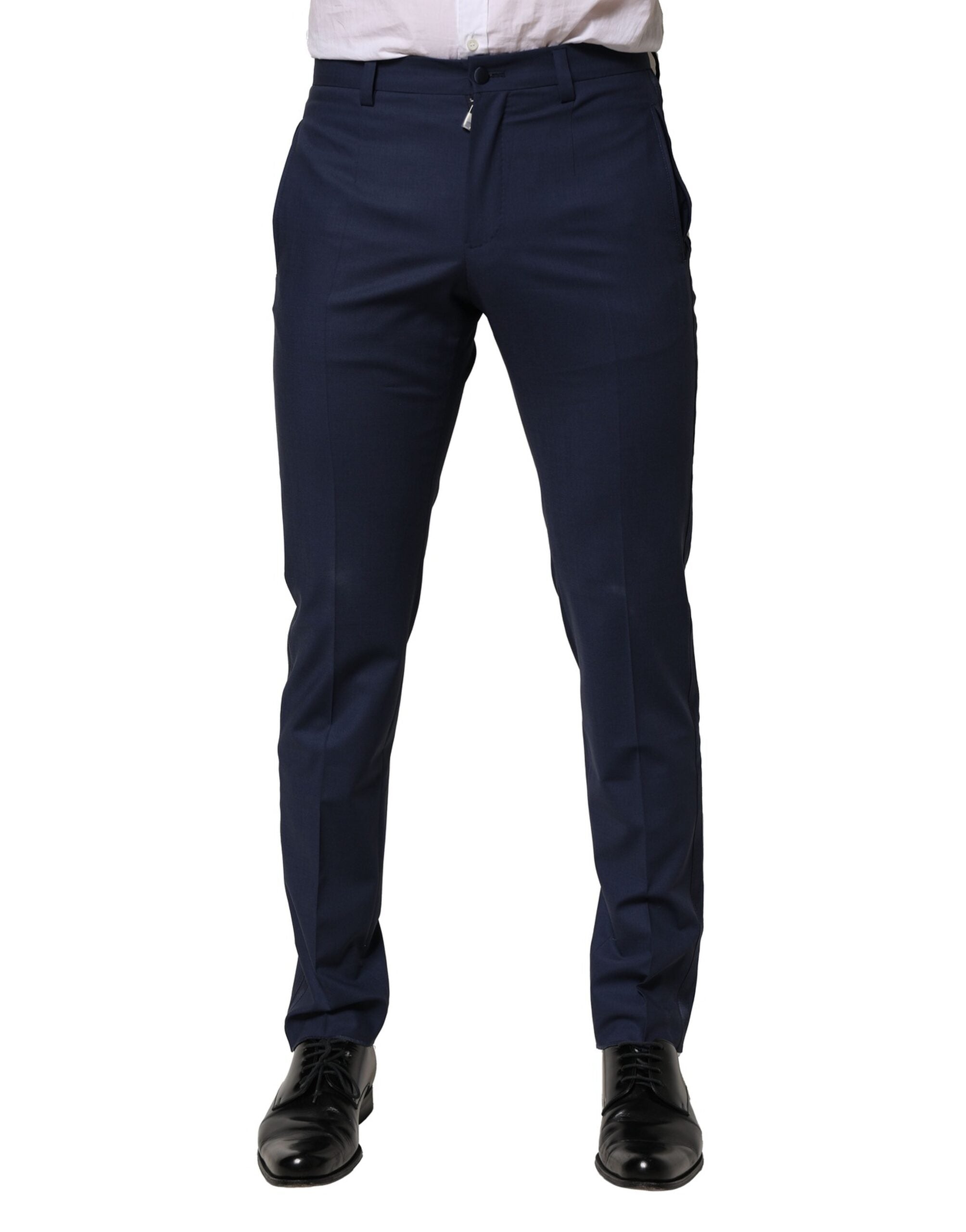 Virgin Wool Trousers — Navy