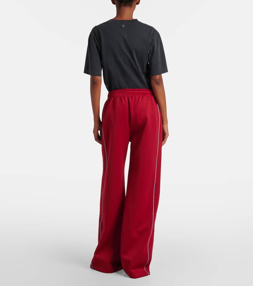 Zip-up jersey track pants