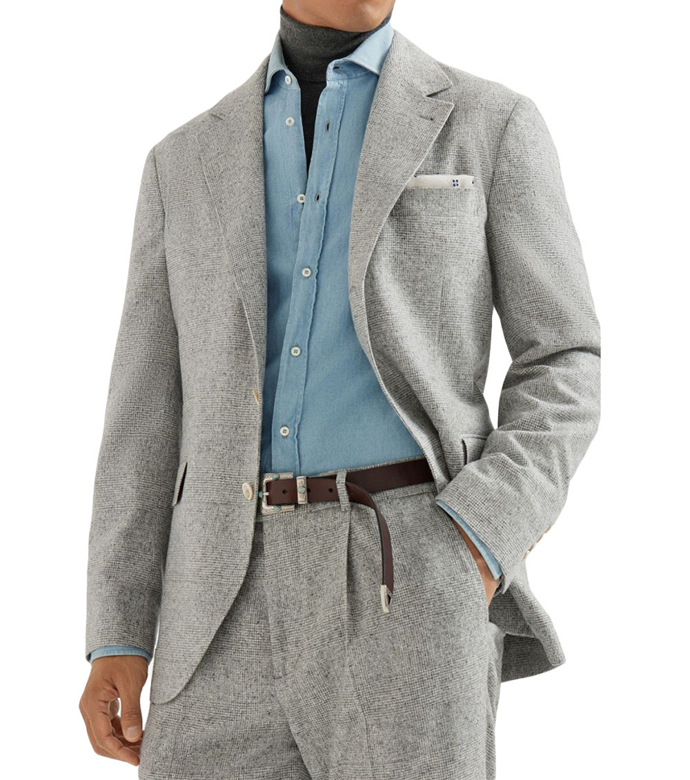 Brunello Cucinelli - deconstructed jacket with prince of wales pattern