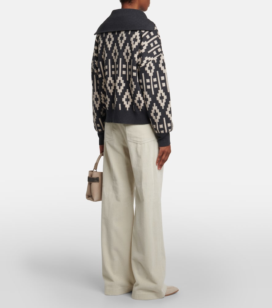 Vintage wool-blend jacquard sweater