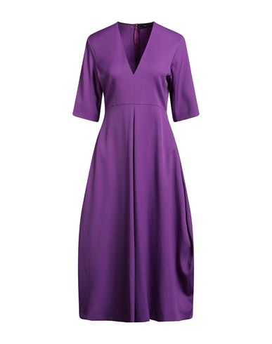 Woman Midi dress Purple Size 4 Virgin Wool