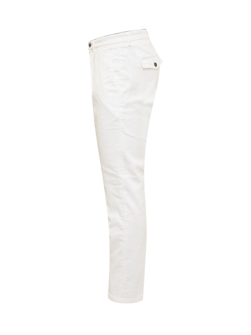 White Pleated Chino Pants