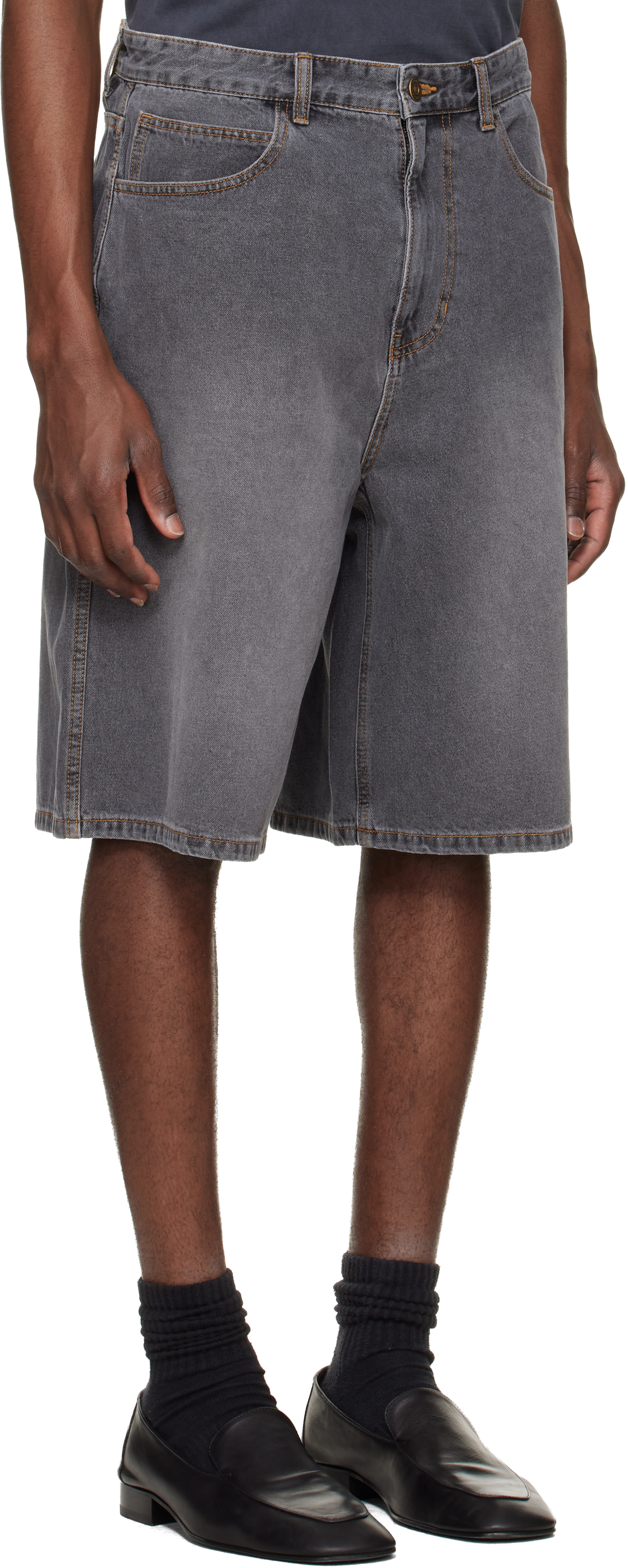 Gray Bermuda Denim Shorts