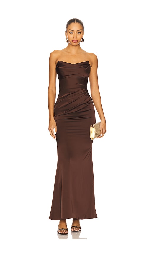 Katie May Taylor Gown in Chocolate. XL. Also in M