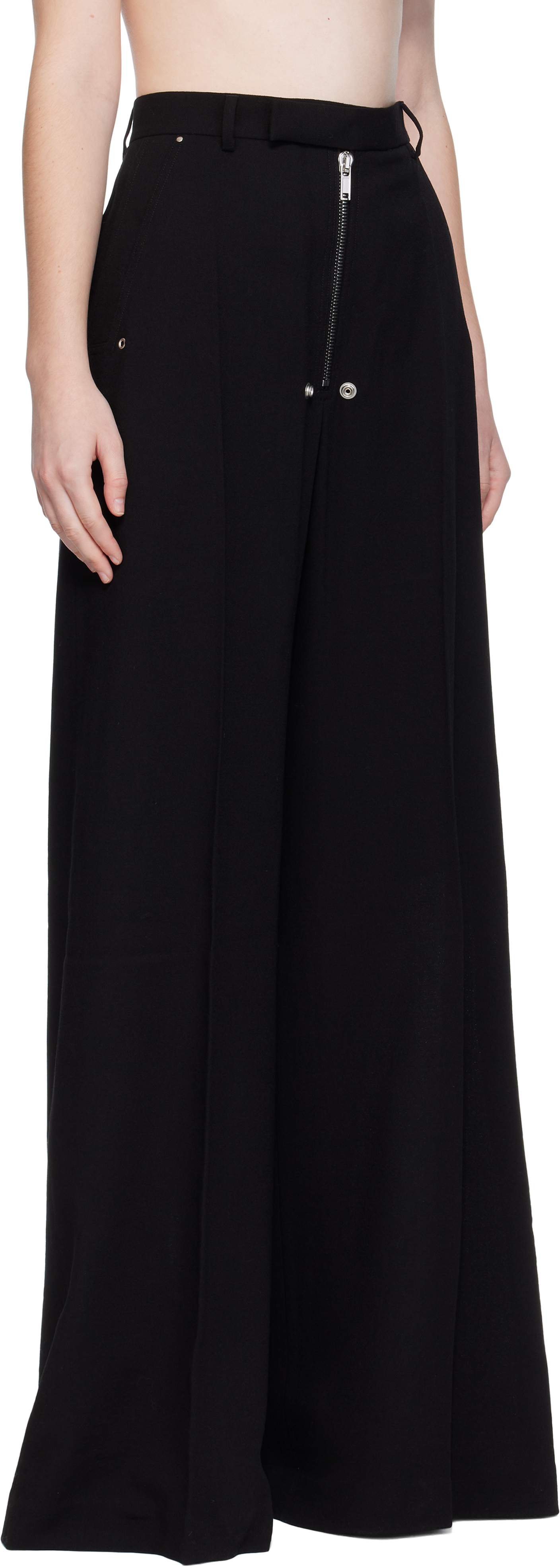 Black Concordians Tailored Wide Belas Trousers