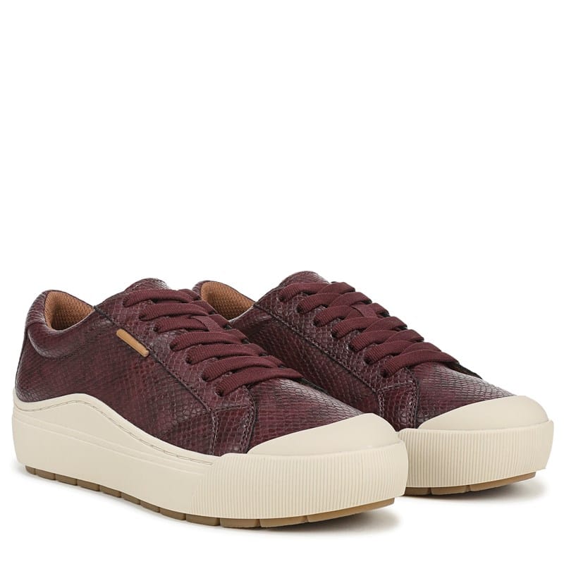 Women's Time Off Sneakers (Dark Red Faux Leather)