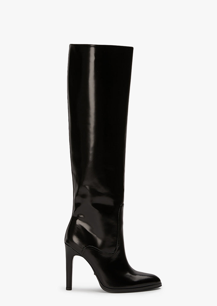 Hot Black Hi Shine Calf Boots