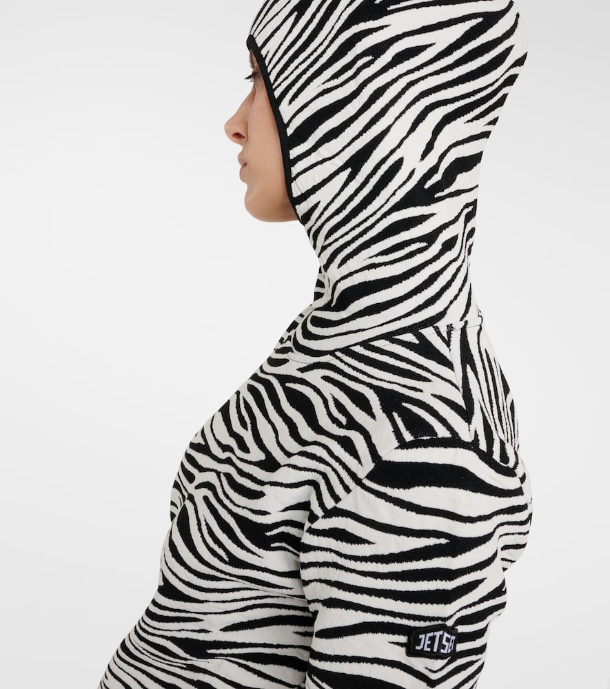 Zoey zebra-print jacquard hoodie