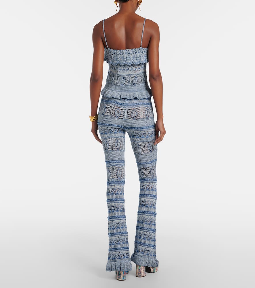 Crochet cotton flared pants