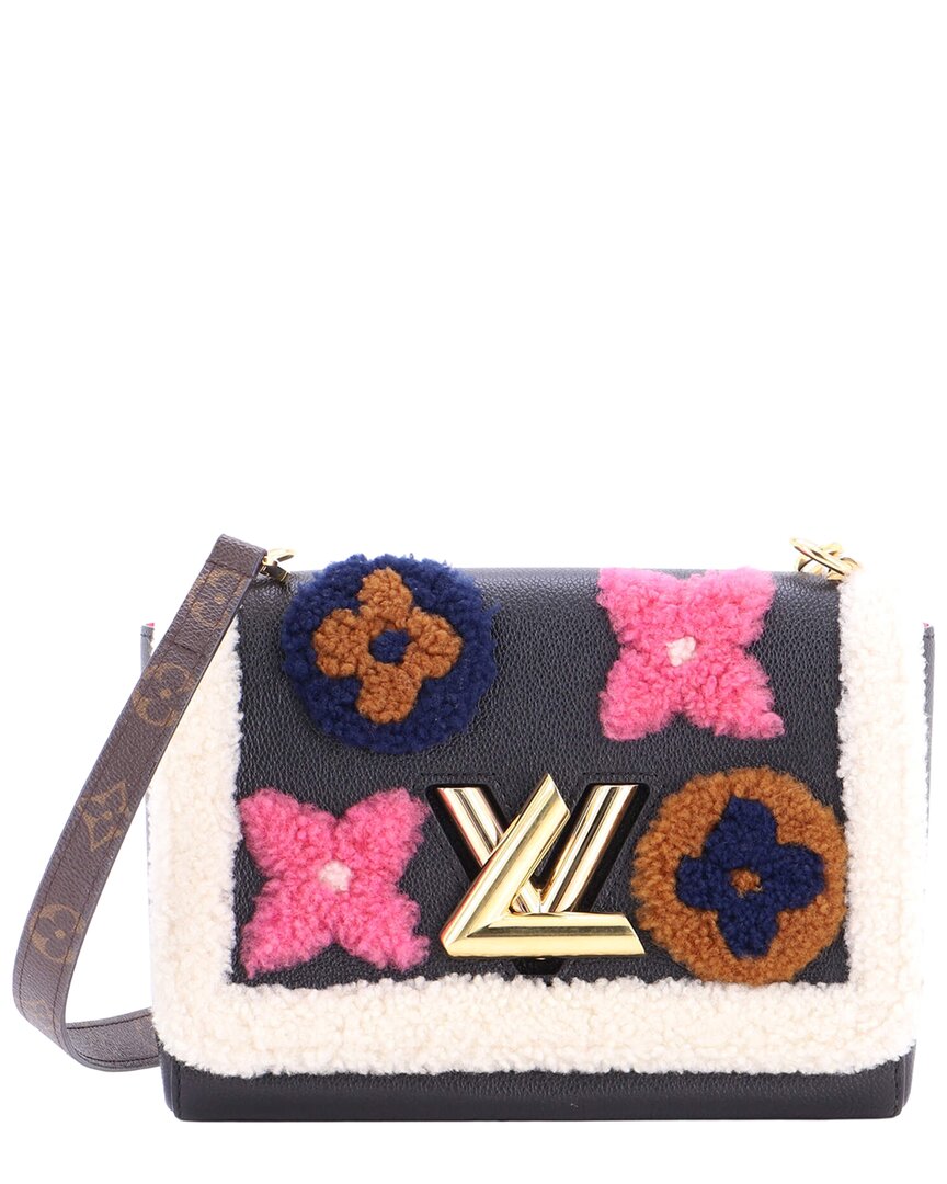 Black Leather & Monogram Teddy Shearling Twist Mm (Authentic  Pre-Loved)