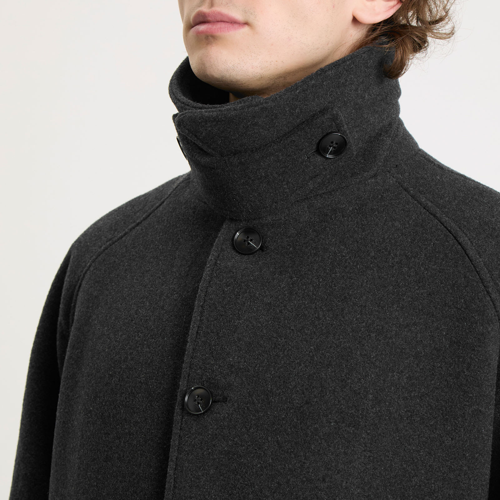 Men's Wool Car Coat Charcoal
