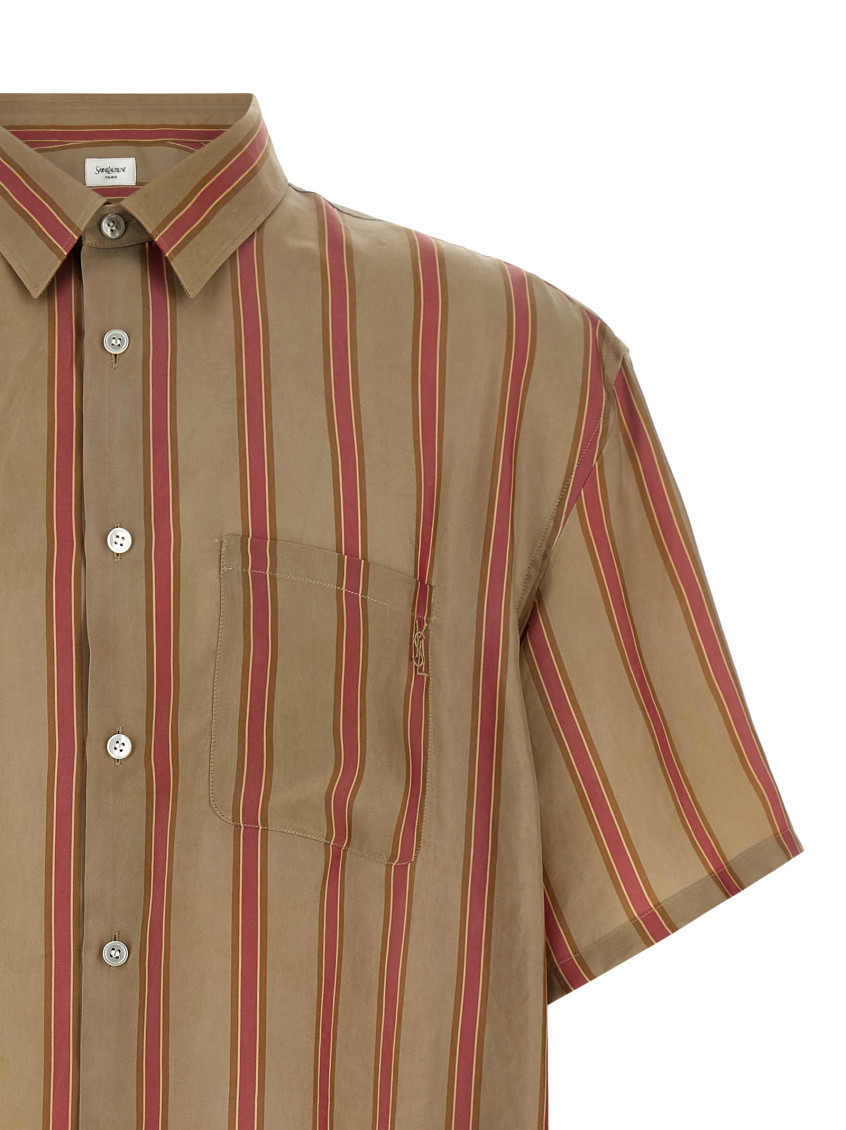 Saint Laurent - cassandre striped short sleeve shirt