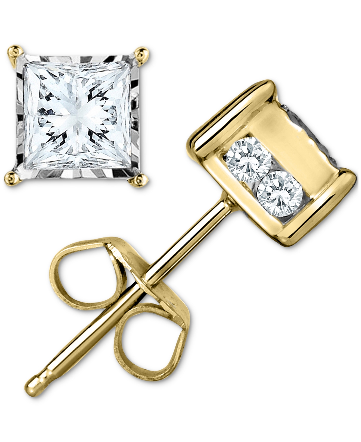 Trumiracle Diamond Stud Earrings (1/2 ct. t.w.) in 14k White, Yellow or Rose Gold - Yellow Gold