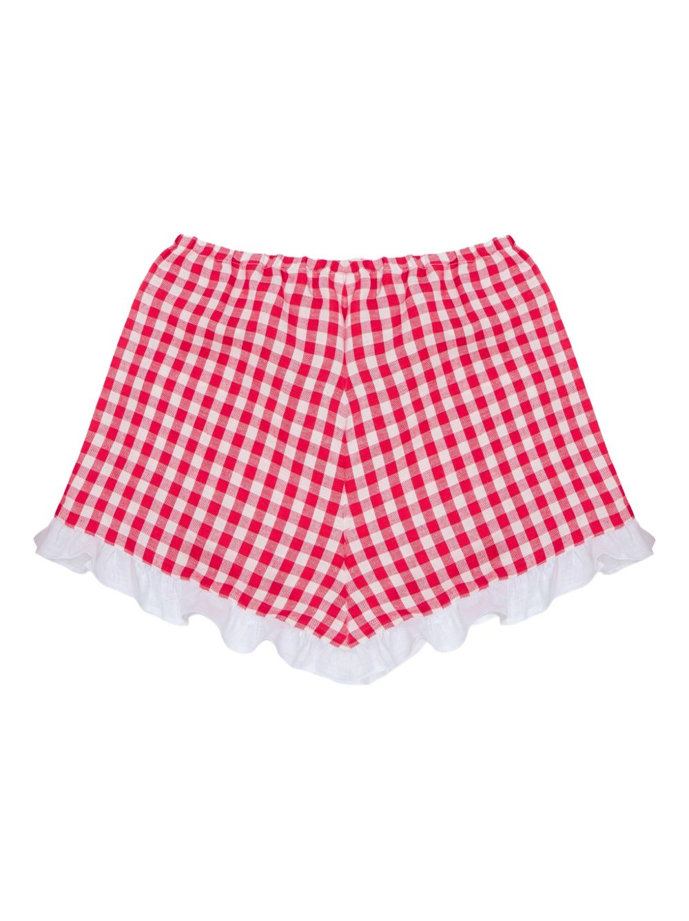 Gingham-pattern shorts - Red