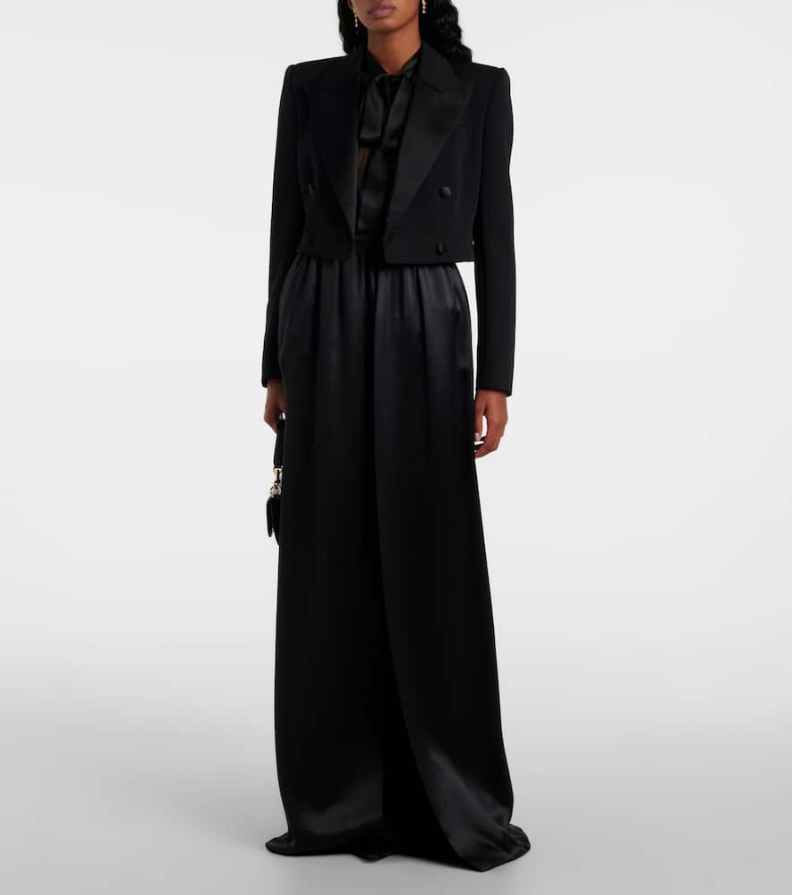 Silk satin maxi skirt