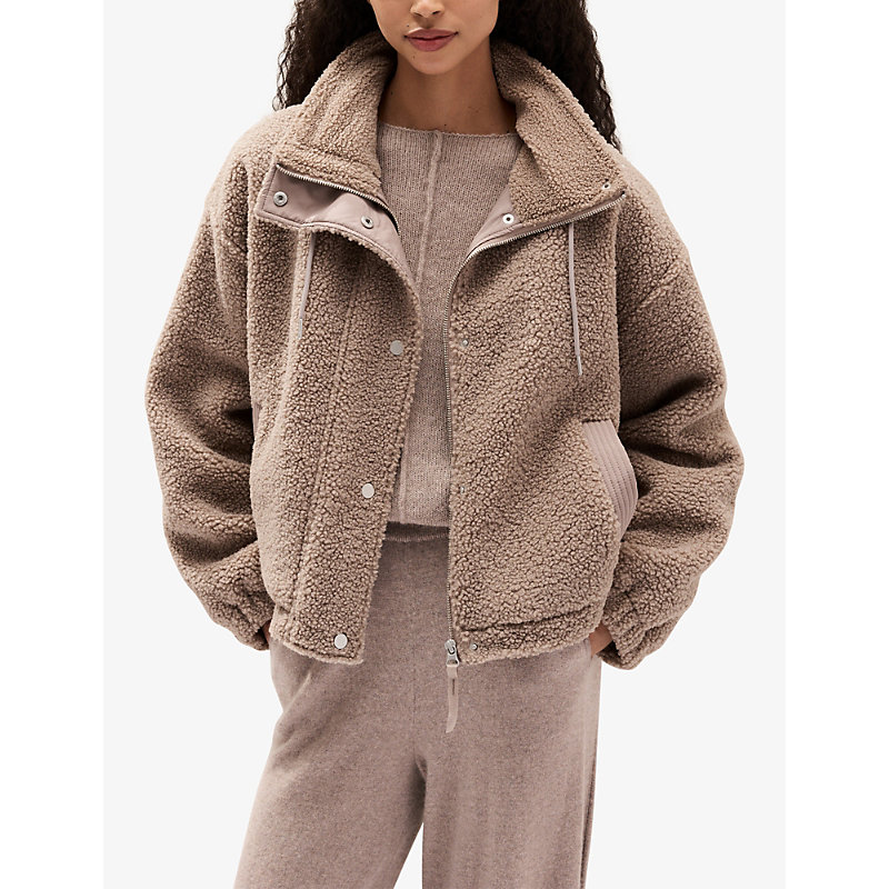 Womens Relaxed-Fit Borg Jacket