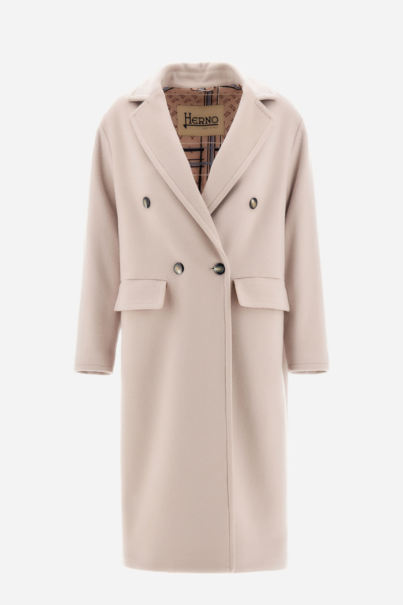 Double-Breasted Wool Coat — Cream